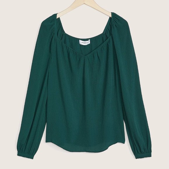 Blouse à manches longues avec encolure en coeur - Picture 1 of 5